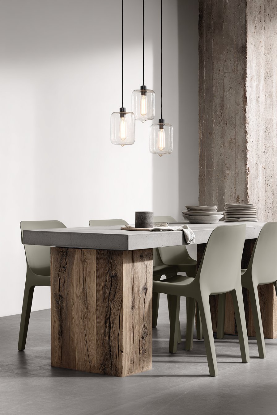 Contemporary Concrete and Oak Fusion