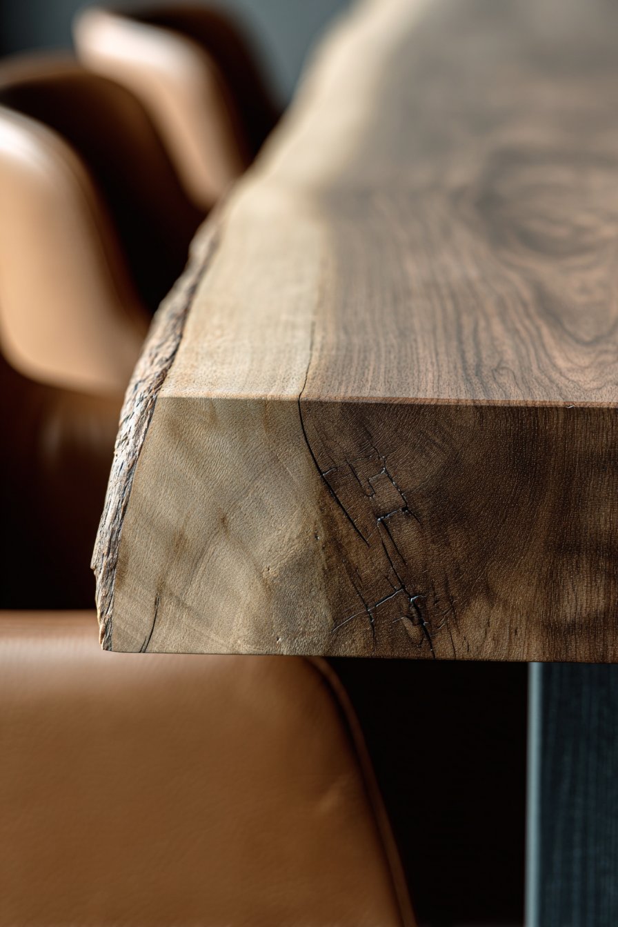 Live-Edge Black Walnut with Steel Base