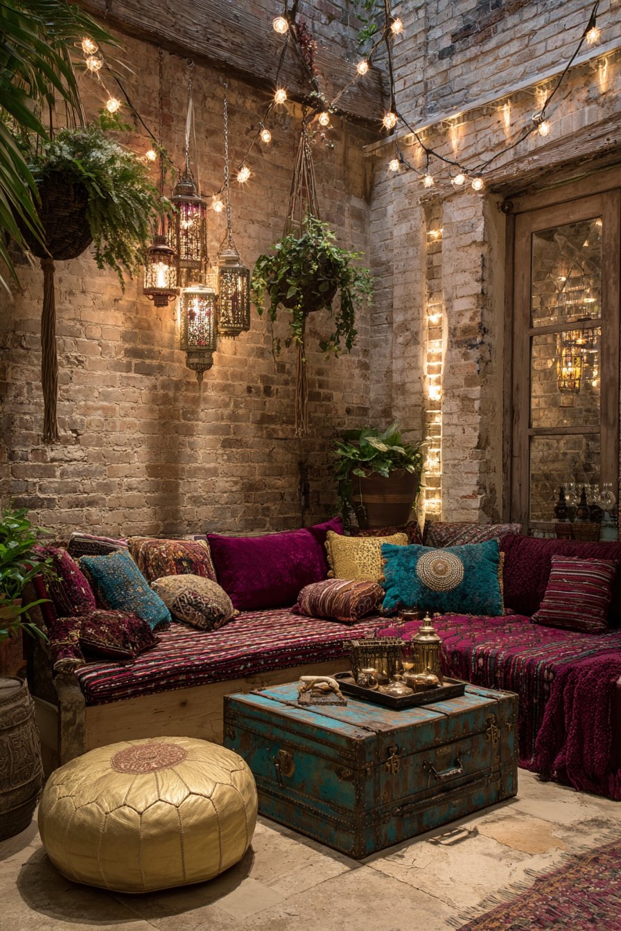 Conversation Pit with Built-In Bench Seating