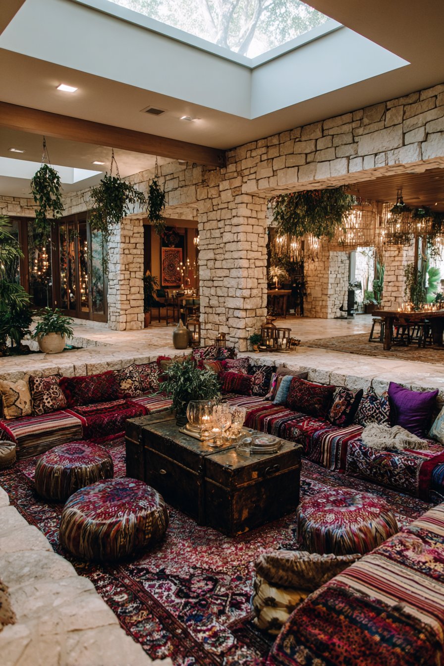 Conversation Pit with Built-In Bench Seating