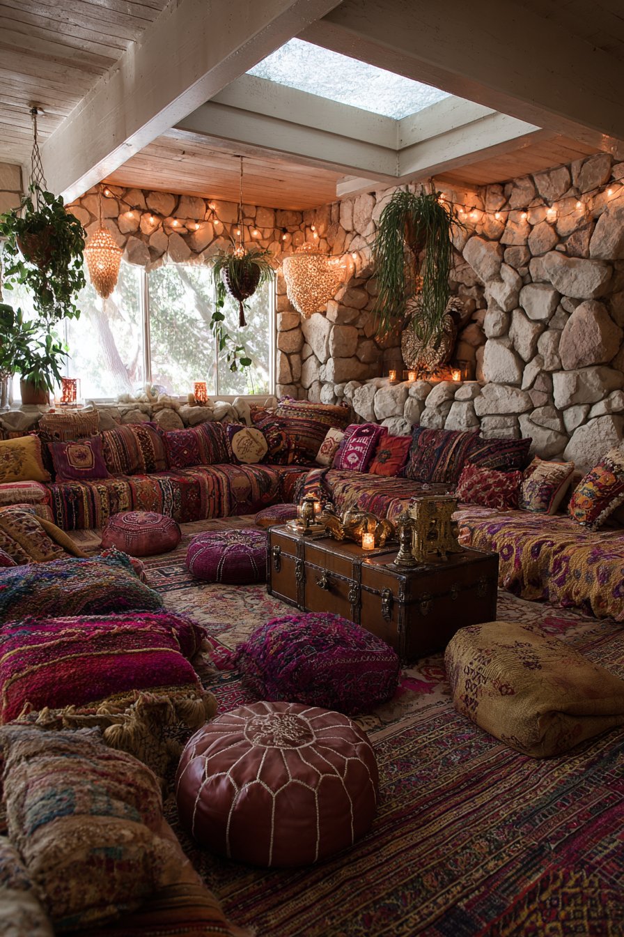 Conversation Pit with Built-In Bench Seating