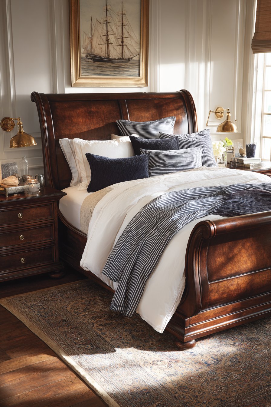 Espresso Mahogany Sleigh Bed