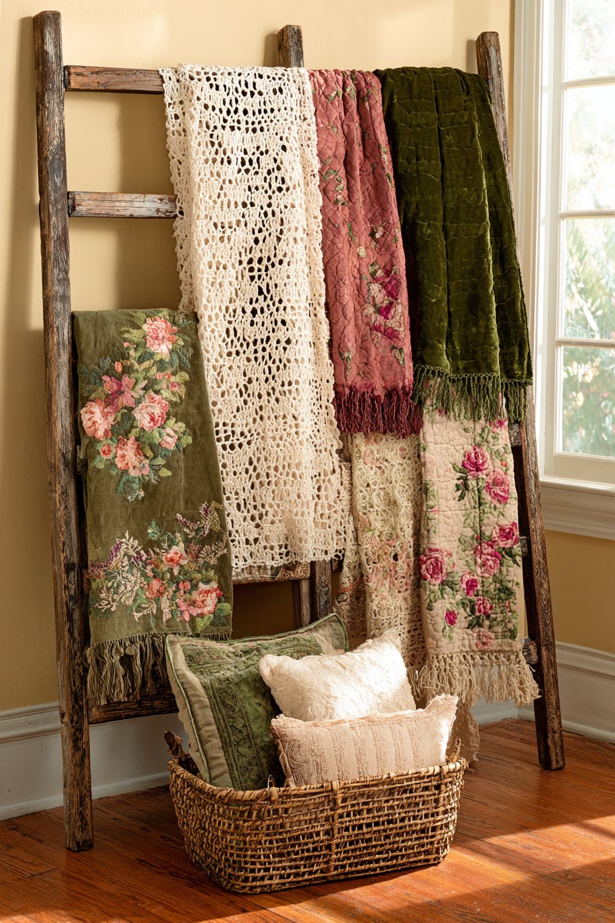 Antique Ladder Textile Display