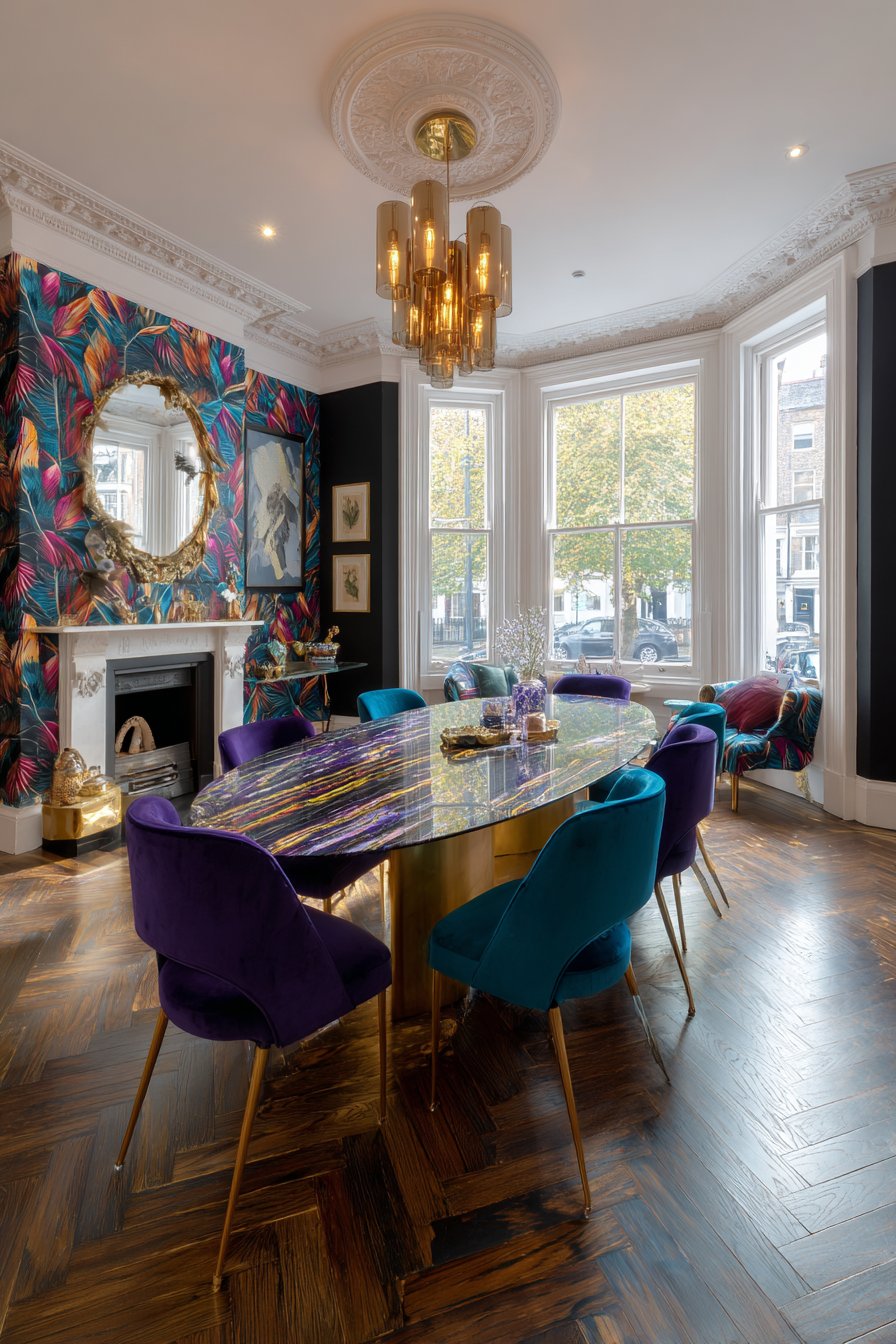 Purple Marble with Banana Leaf Wallpaper Drama