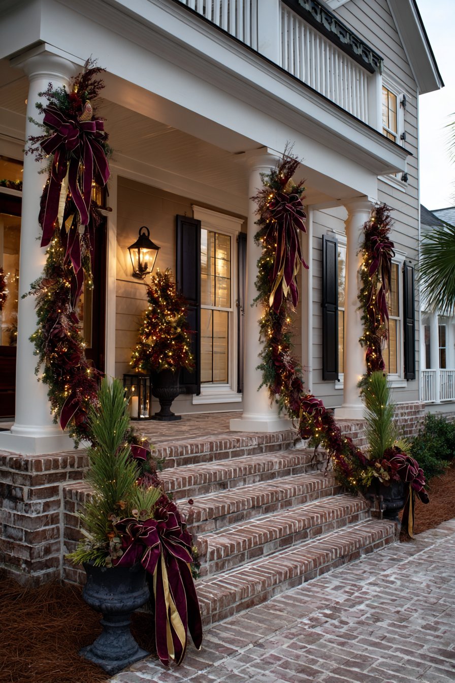 Professional Column Garland Installation