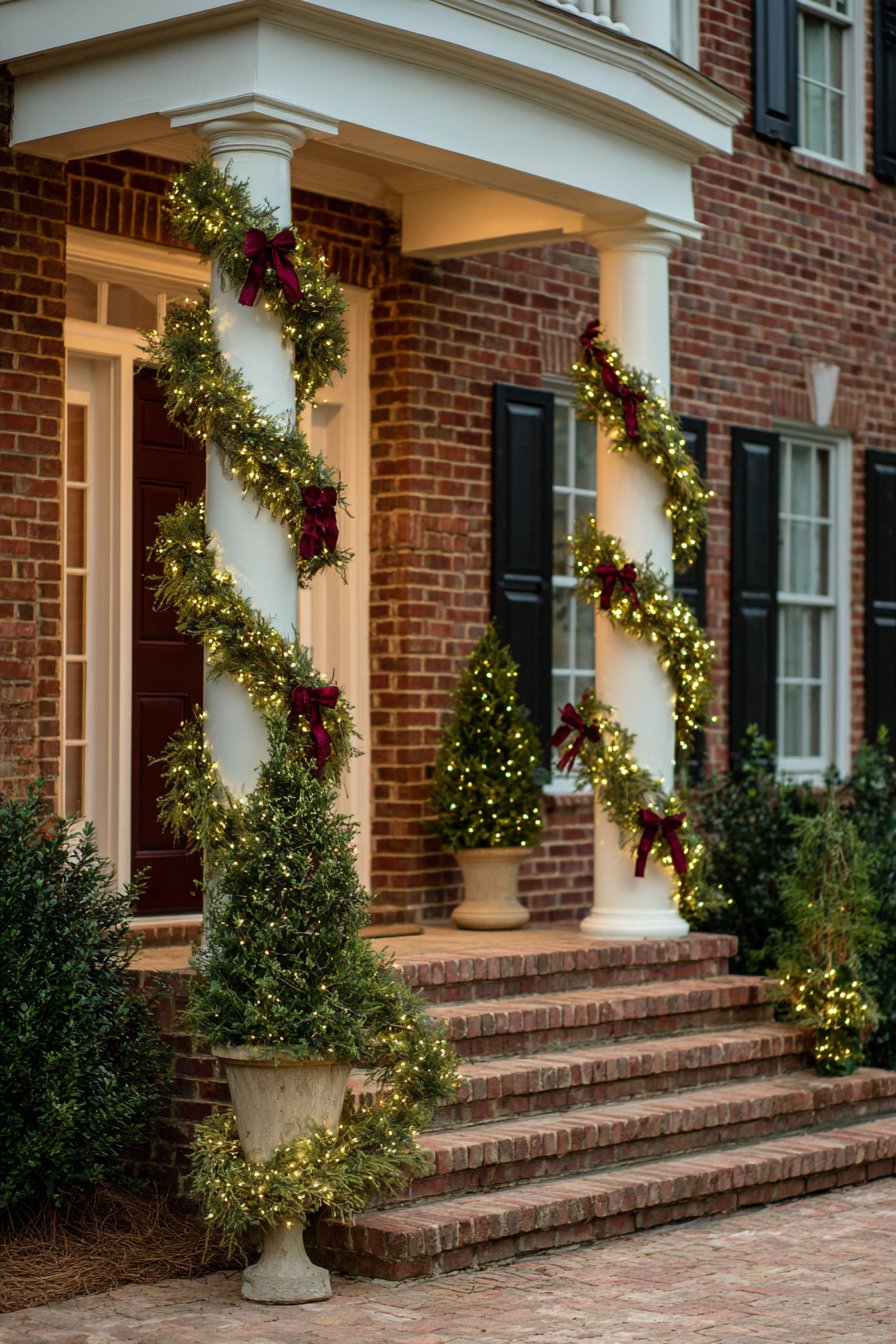 Professional Column Garland Installation