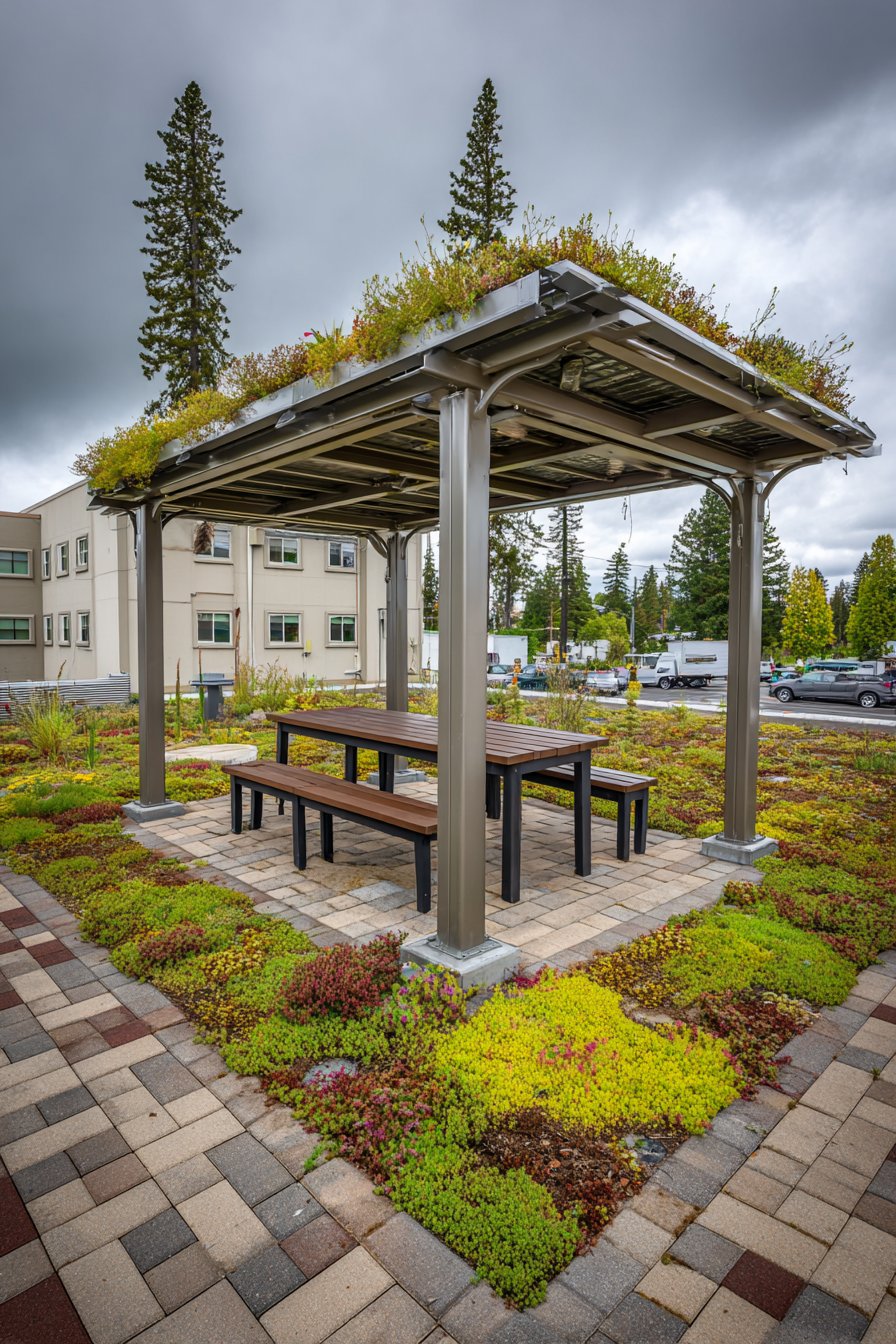 Sustainable Living Roof Green Pergola System