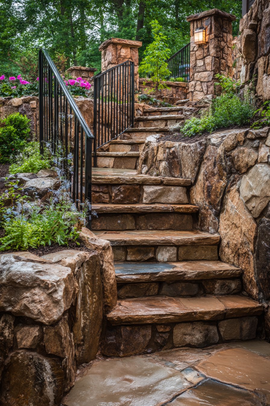 Transitional Fieldstone and Bluestone Combination