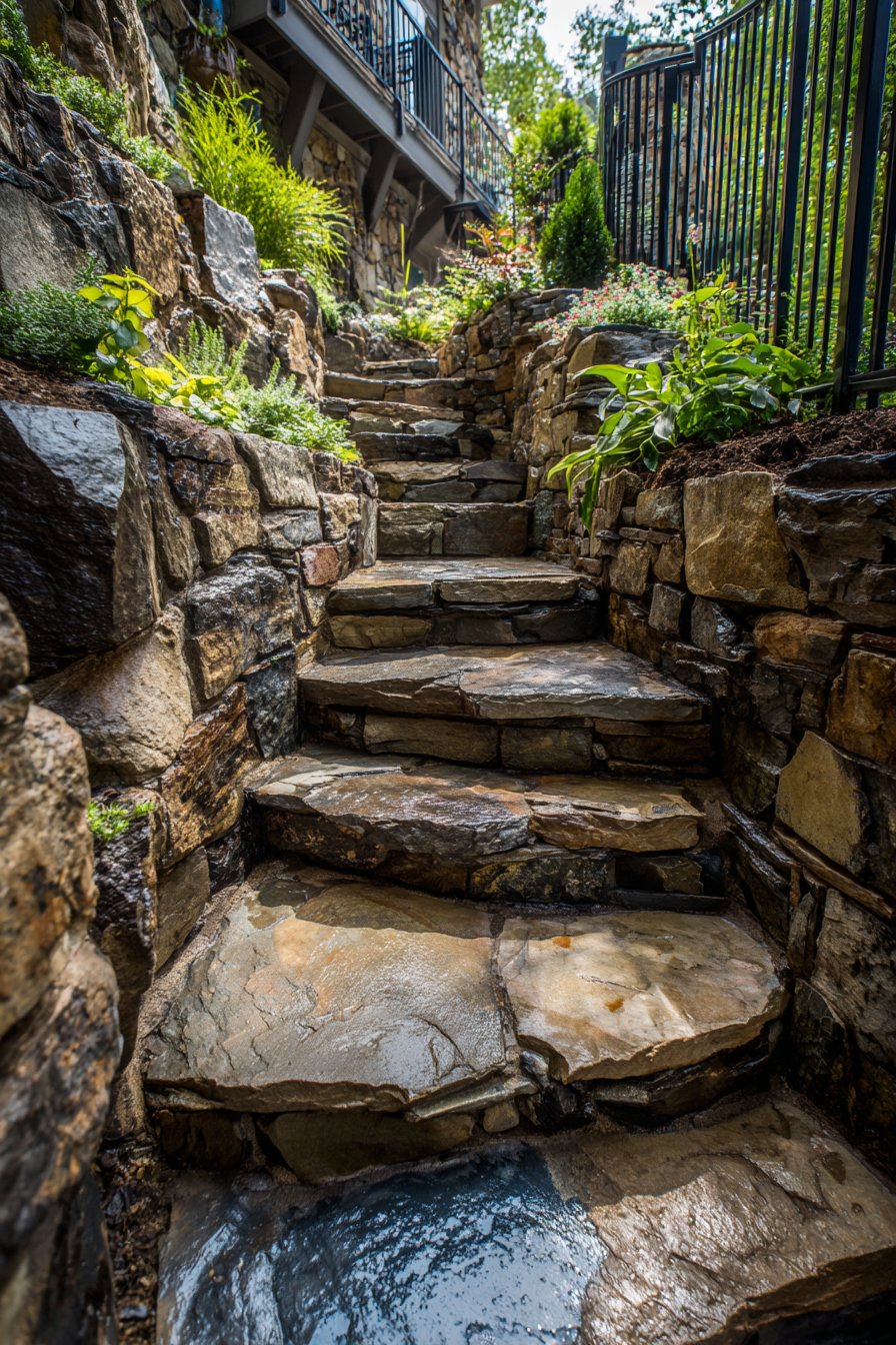 Transitional Fieldstone and Bluestone Combination