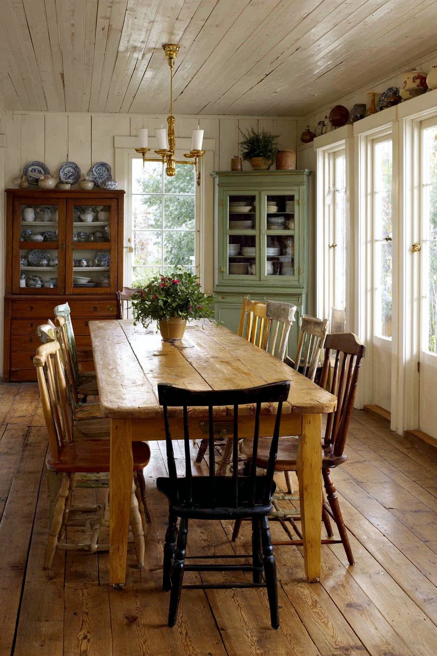 Pine Harvest Table with Mixed Seating