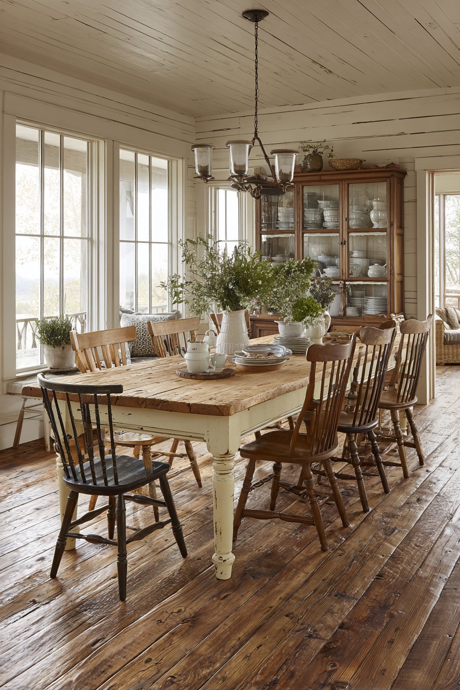 Pine Harvest Table with Mixed Seating