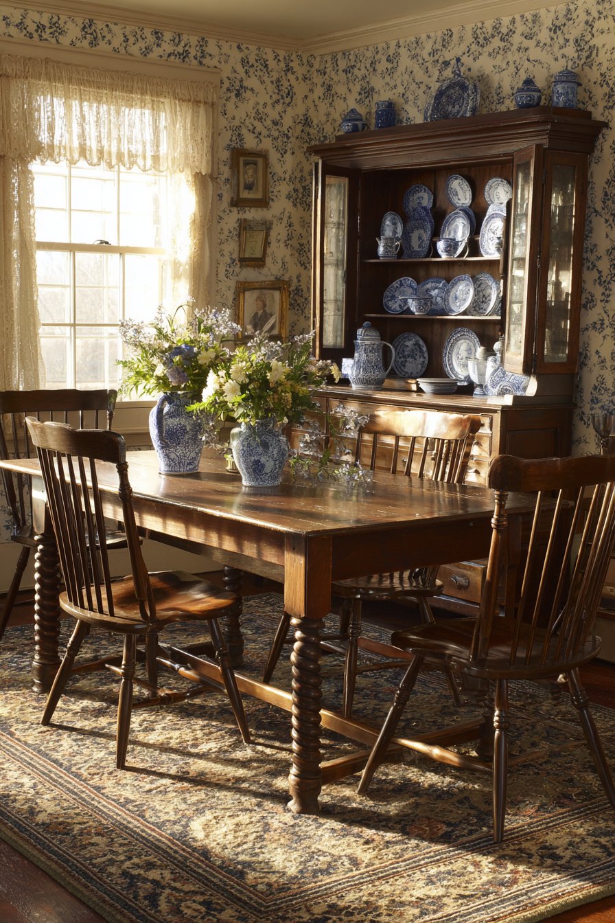 Intimate Walnut Gate-Leg with Corner Hutch