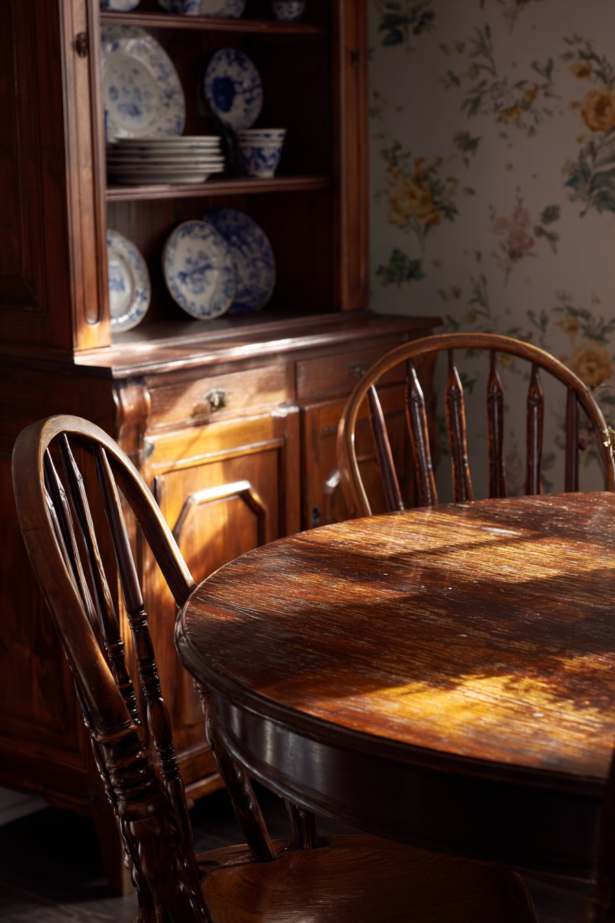 Intimate Walnut Gate-Leg with Corner Hutch