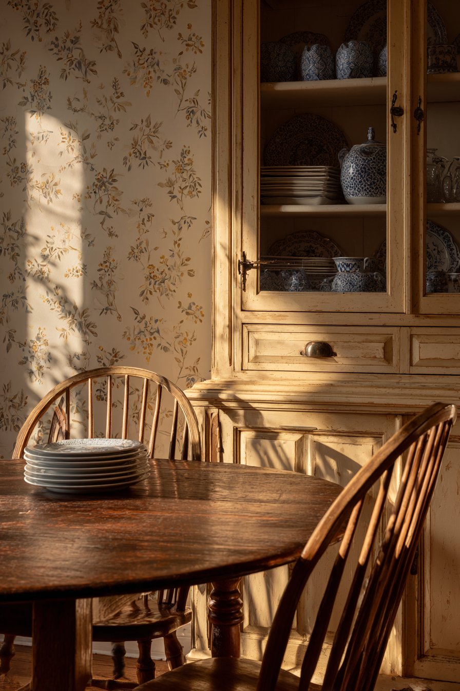 Intimate Walnut Gate-Leg with Corner Hutch