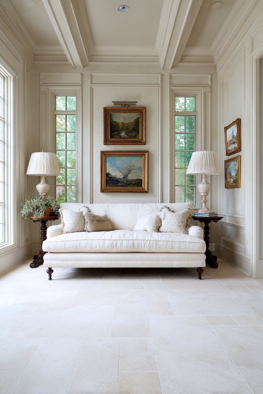 Elegant Paneled Walls in Elephant's Breath