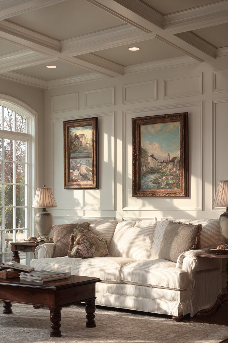 Elegant Paneled Walls in Elephant's Breath
