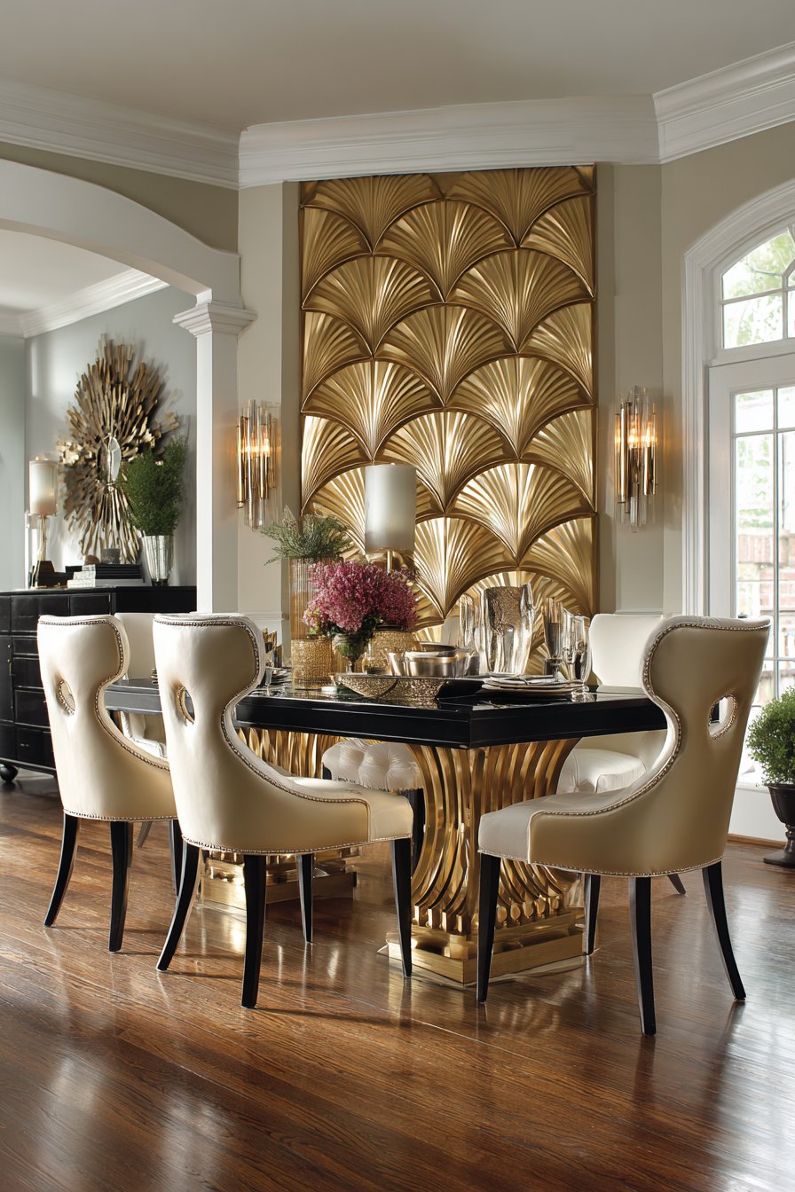 Art Deco Geometric Metal Panel