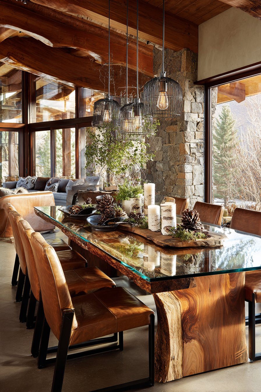 Modern Rustic Wood and Glass
