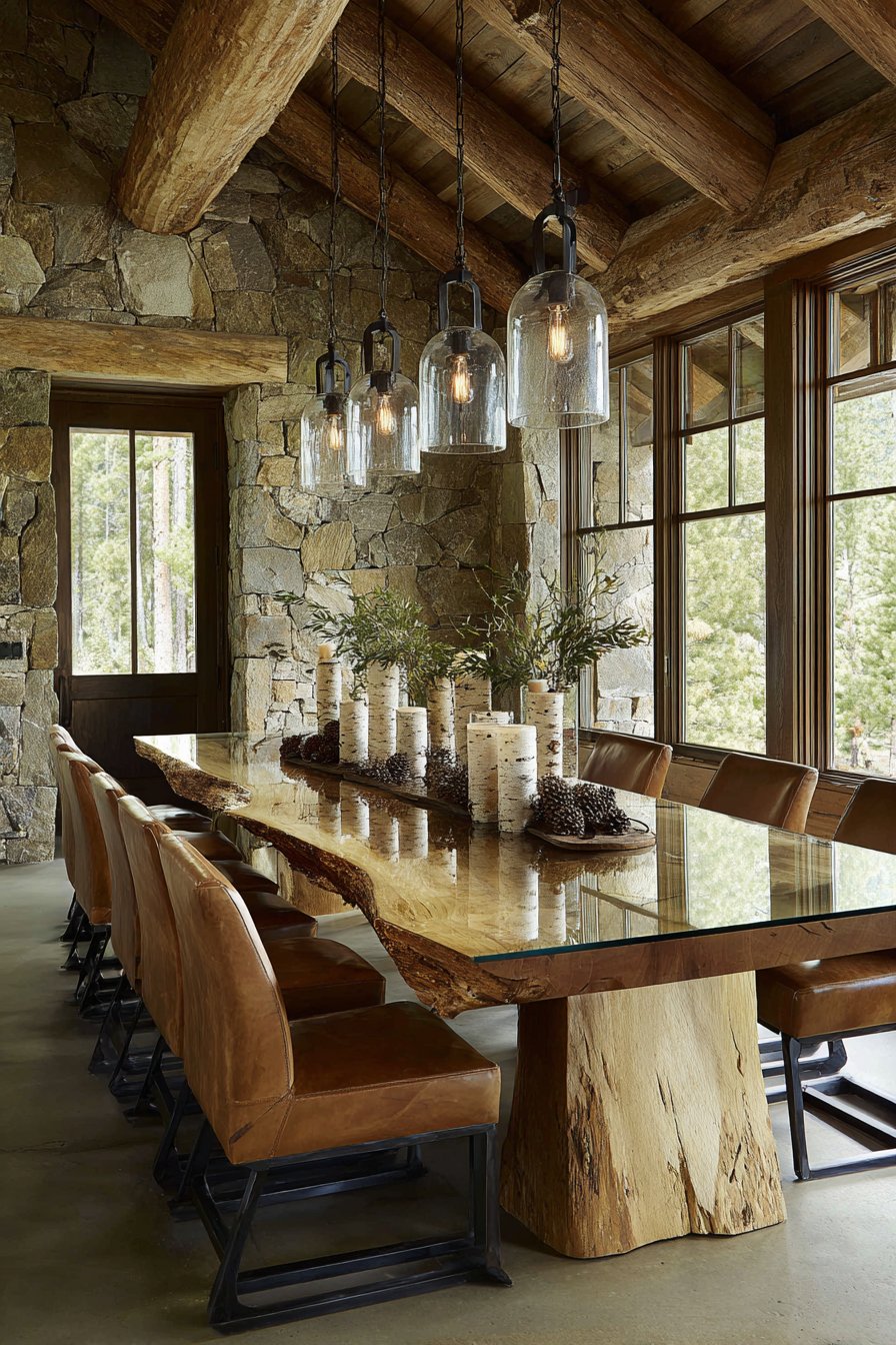 Modern Rustic Wood and Glass