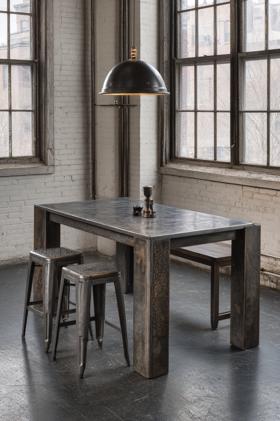 Circular Marble with Brass Pedestal