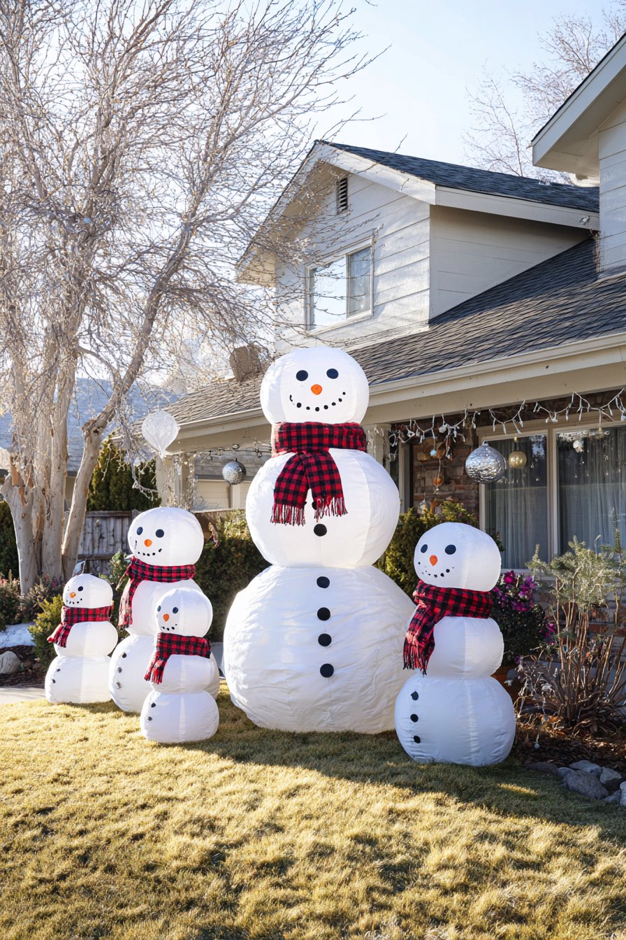 Handcrafted Snowmen Garden Display