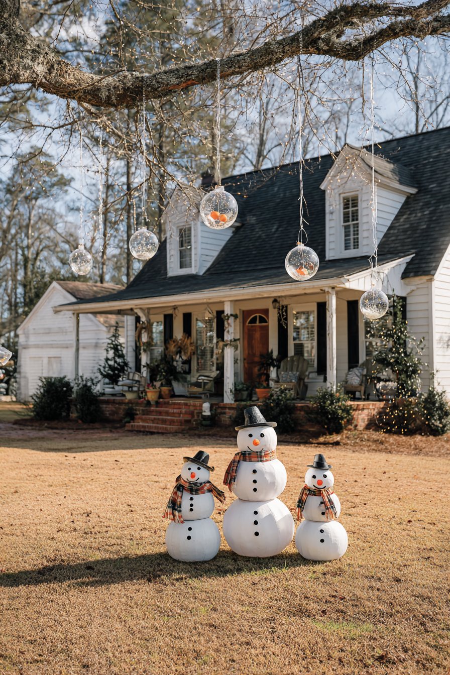 Handcrafted Snowmen Garden Display