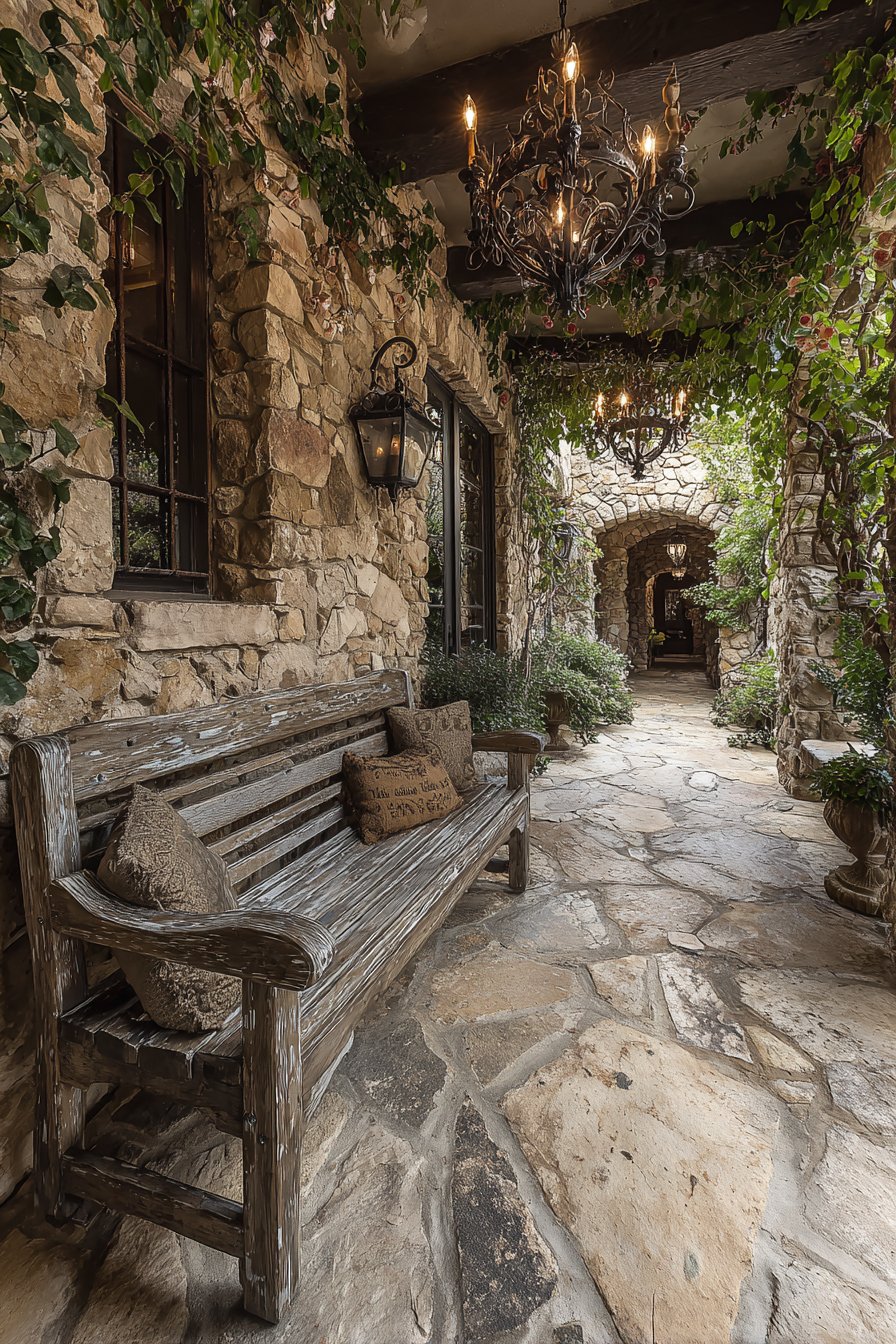 Romantic Garden Passage with Natural Stone