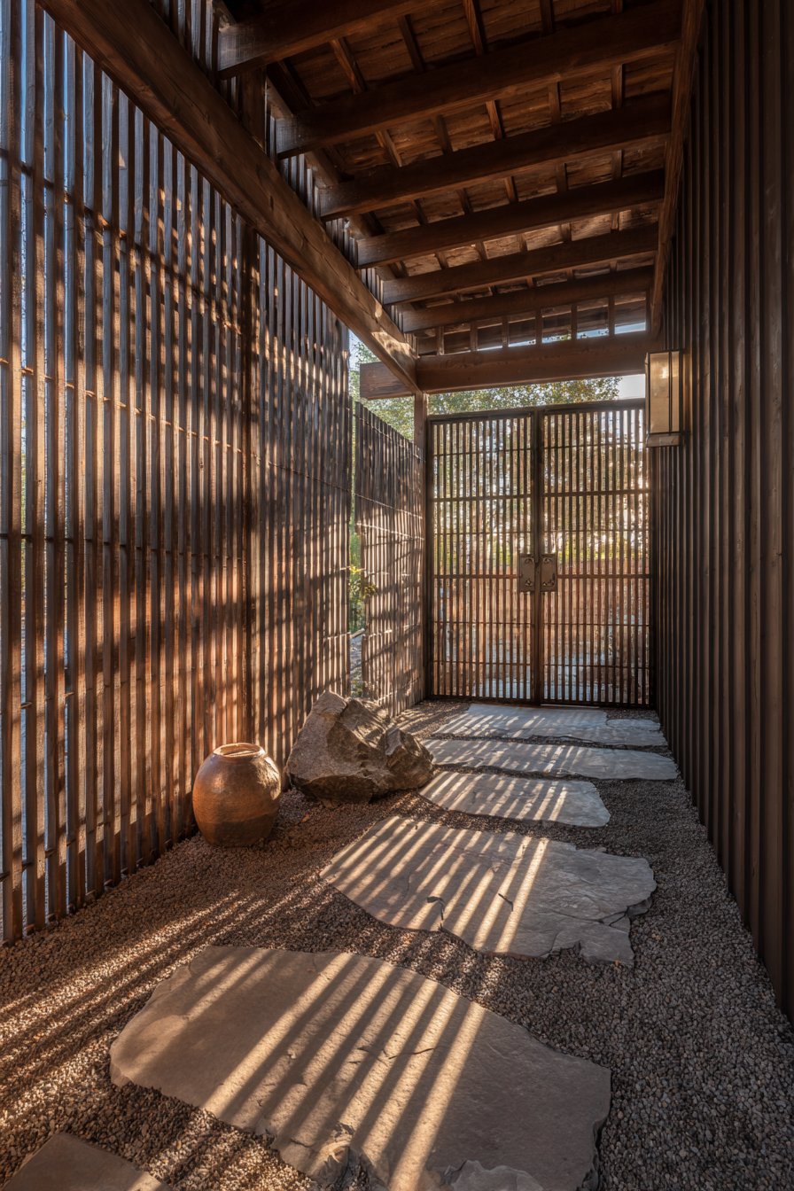Japanese Zen Natural Wood Gate