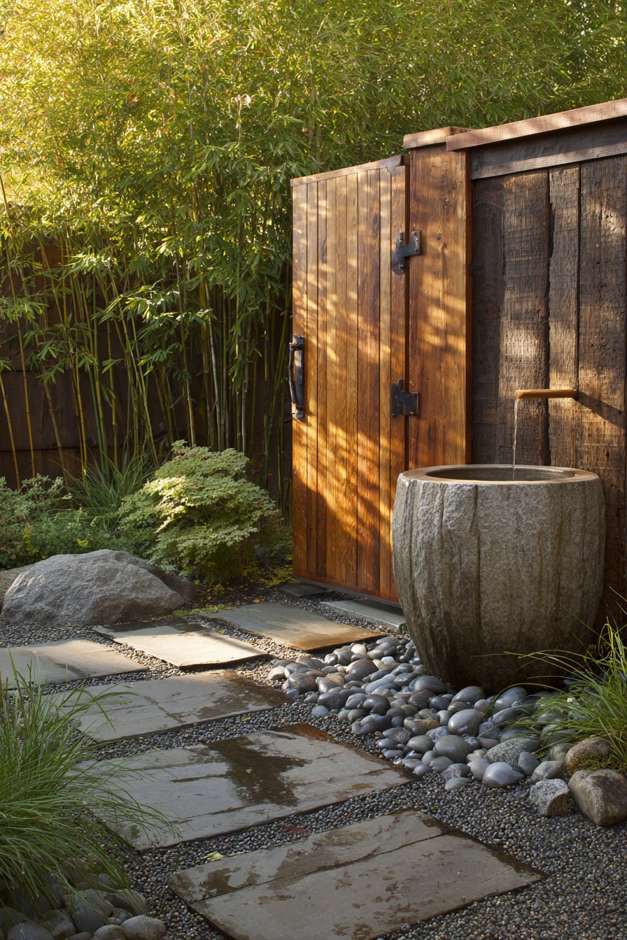 Japanese Zen Natural Wood Gate