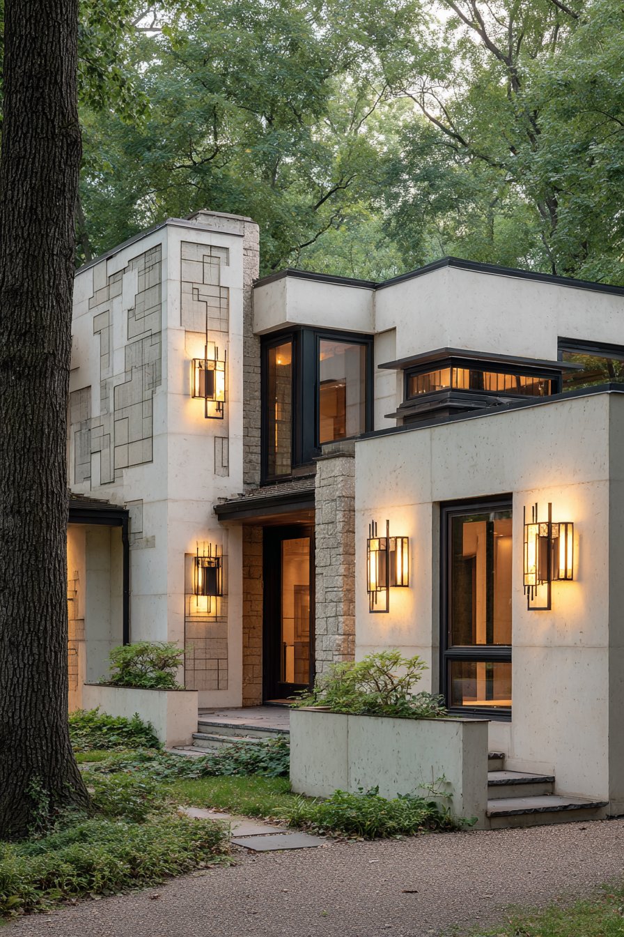 Geometric Modern Mixed Material Composition