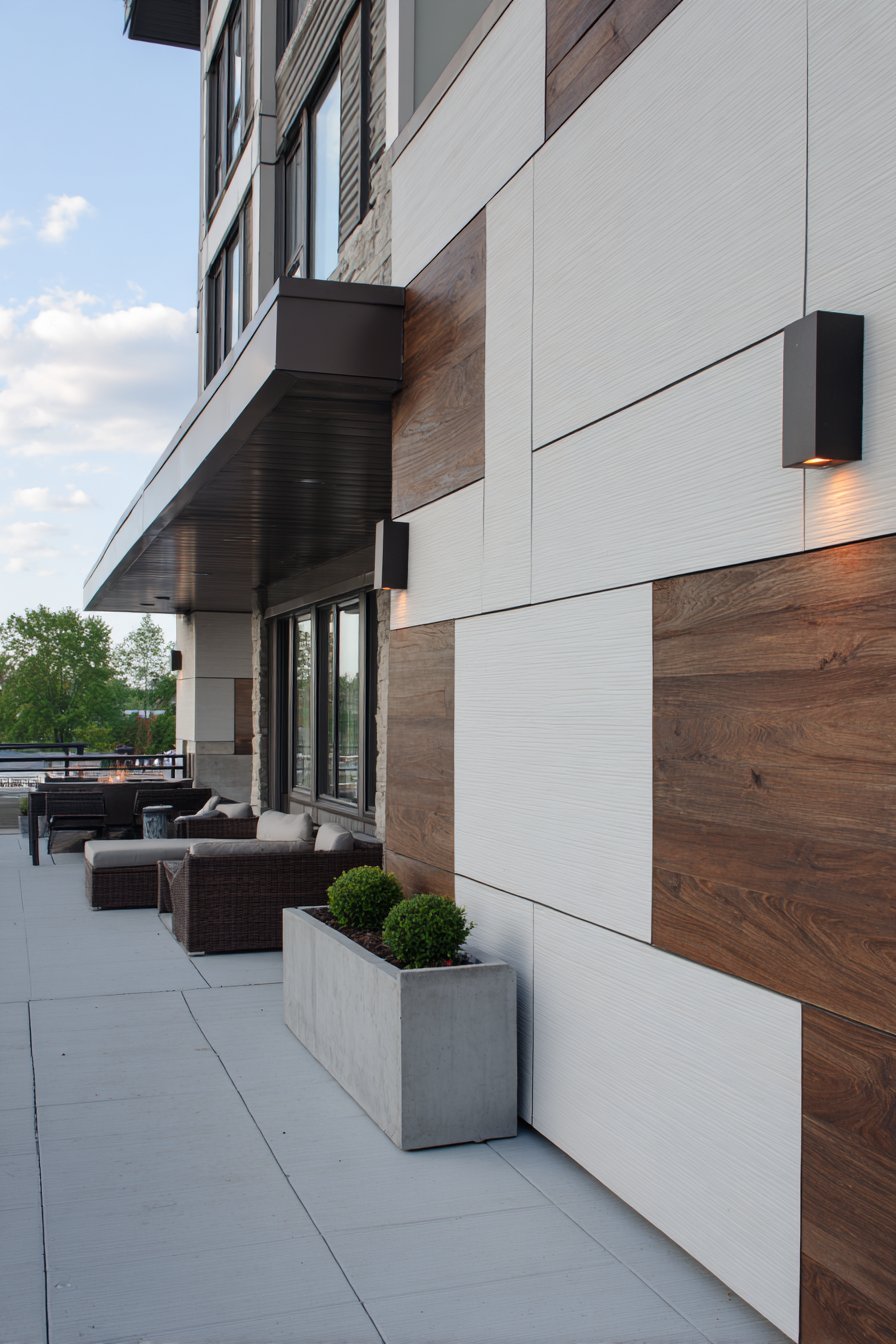 Geometric Modern Mixed Material Composition