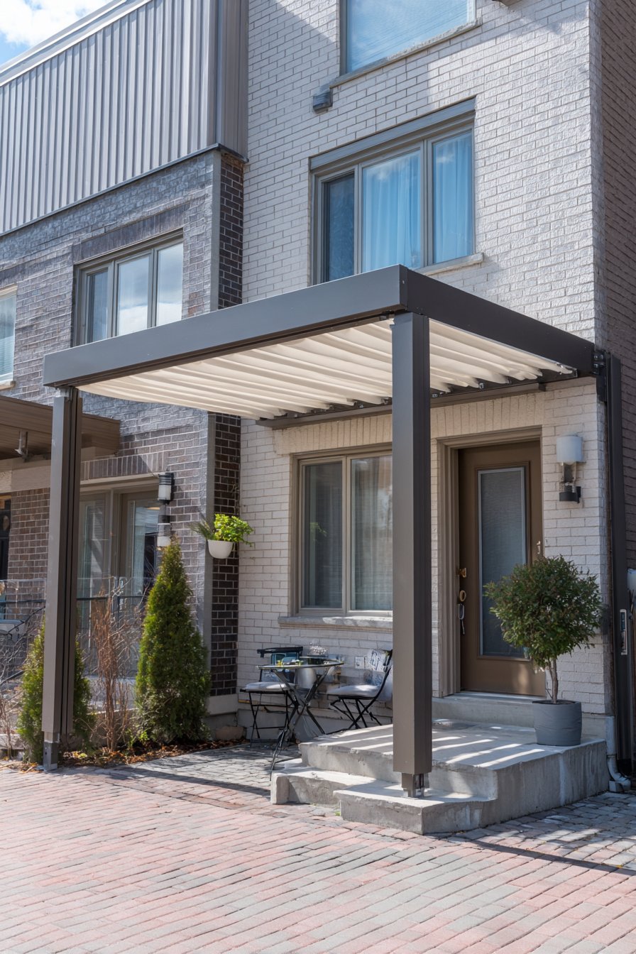 Space-Efficient Small Patio Wall-Mounted Pergola