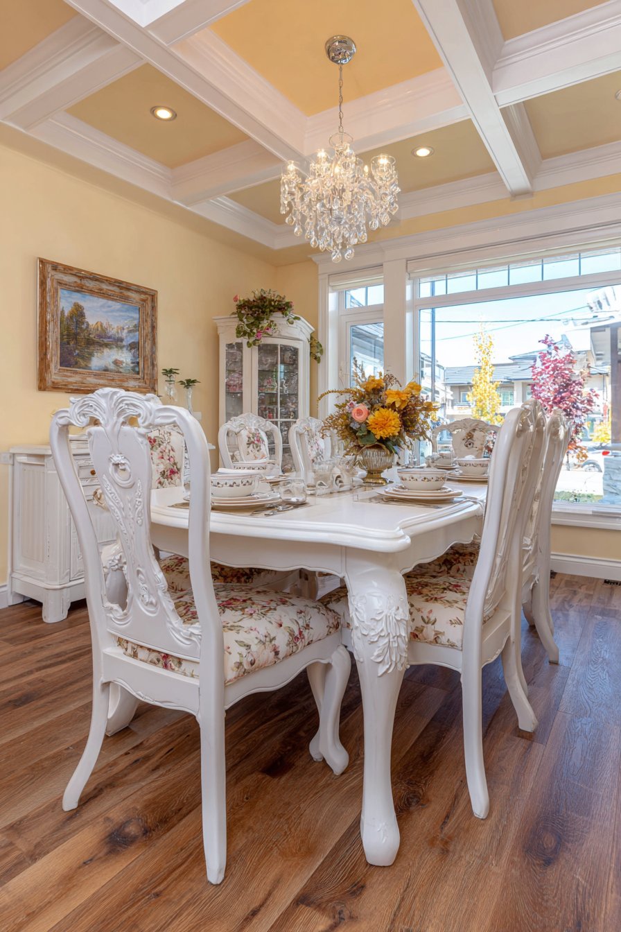 Traditional White Painted Solid Wood