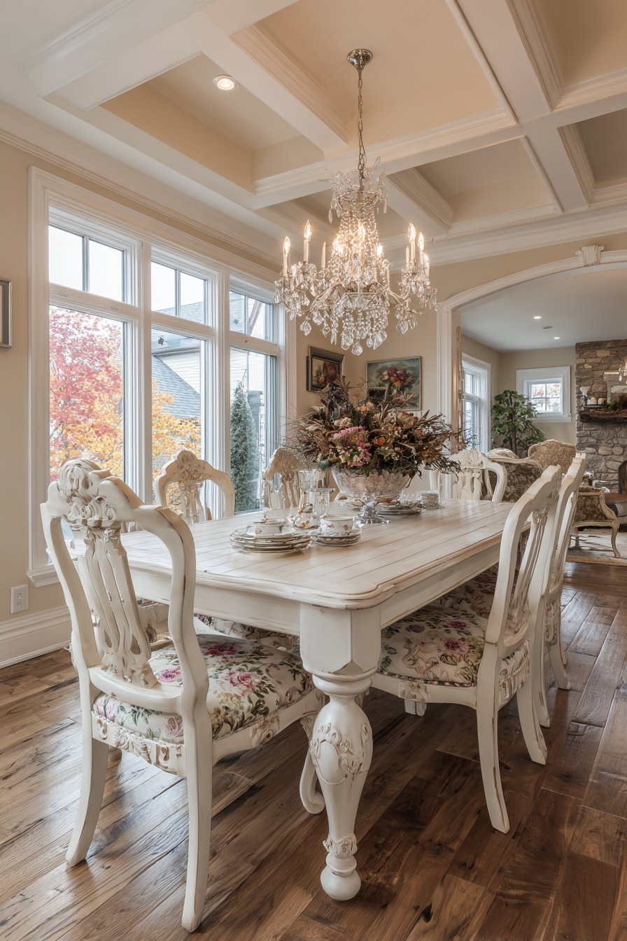 Traditional White Painted Solid Wood