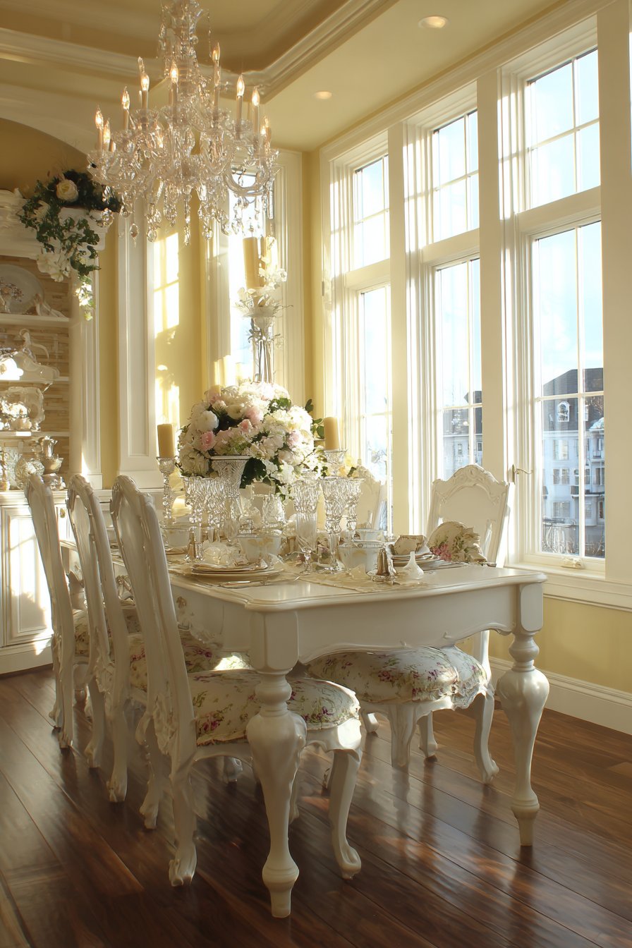 Traditional White Painted Solid Wood