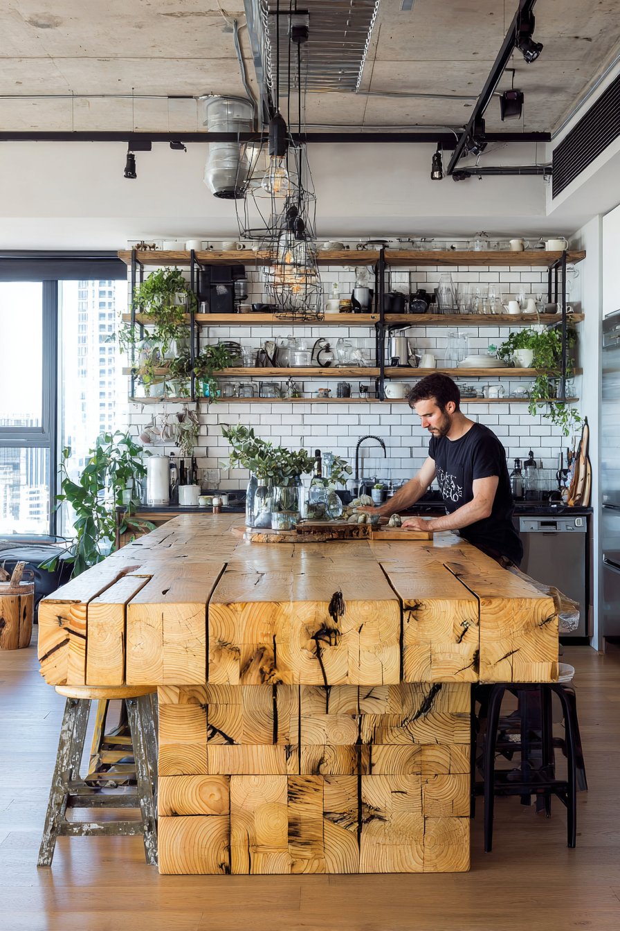 Practical Butcher Block Kitchen-Dining