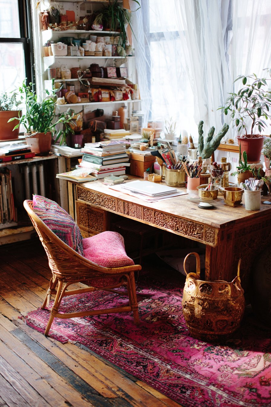 Carved Desk Workspace Integration