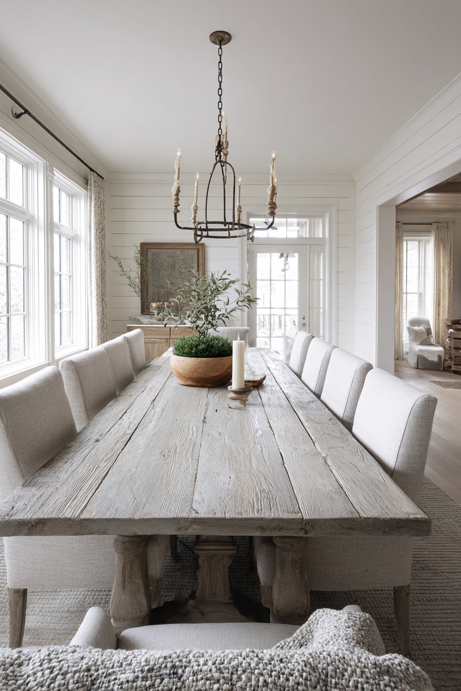 Modern Farmhouse Trestle Grey-Washed Oak