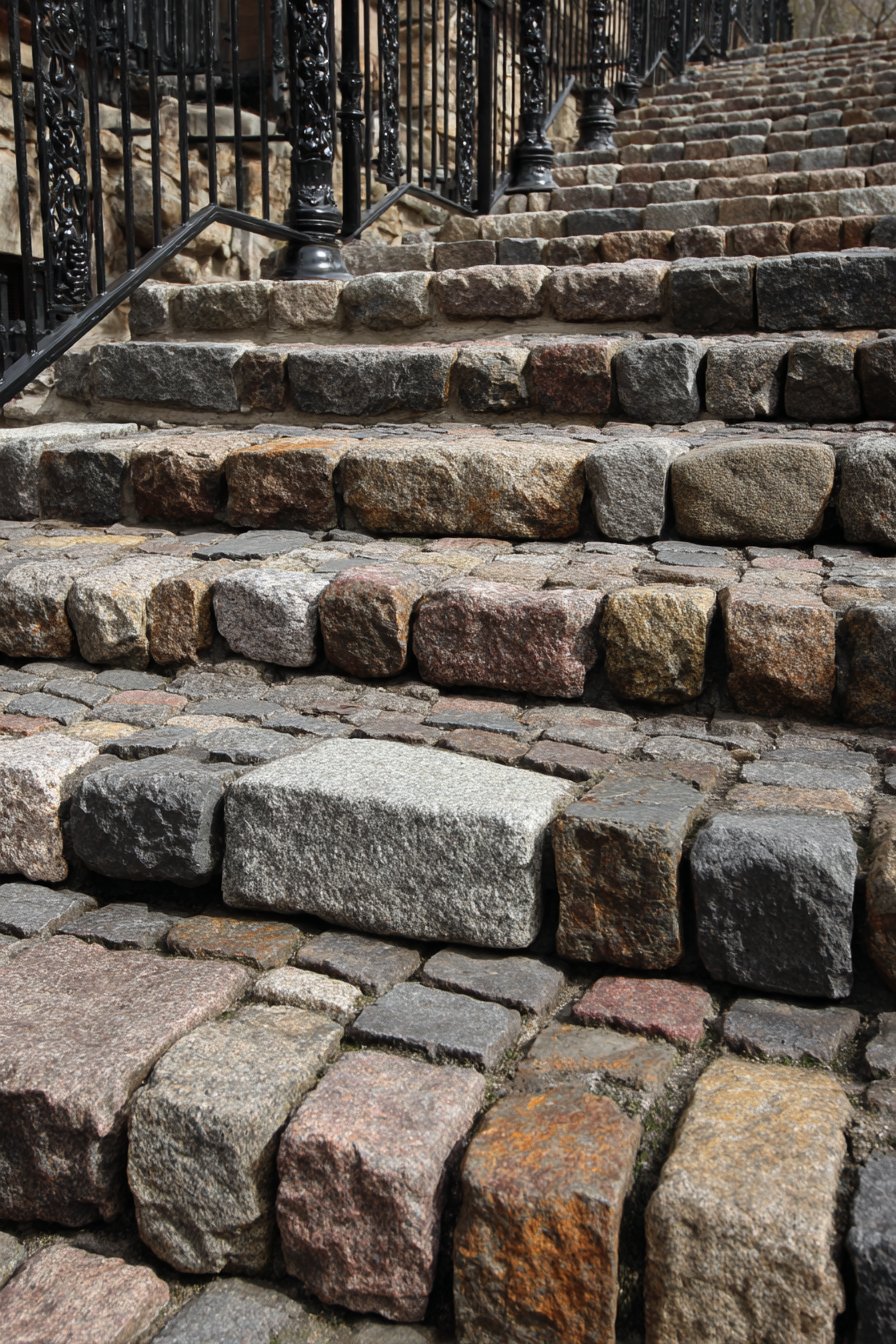 Antique Granite Cobblestones with Historic Character