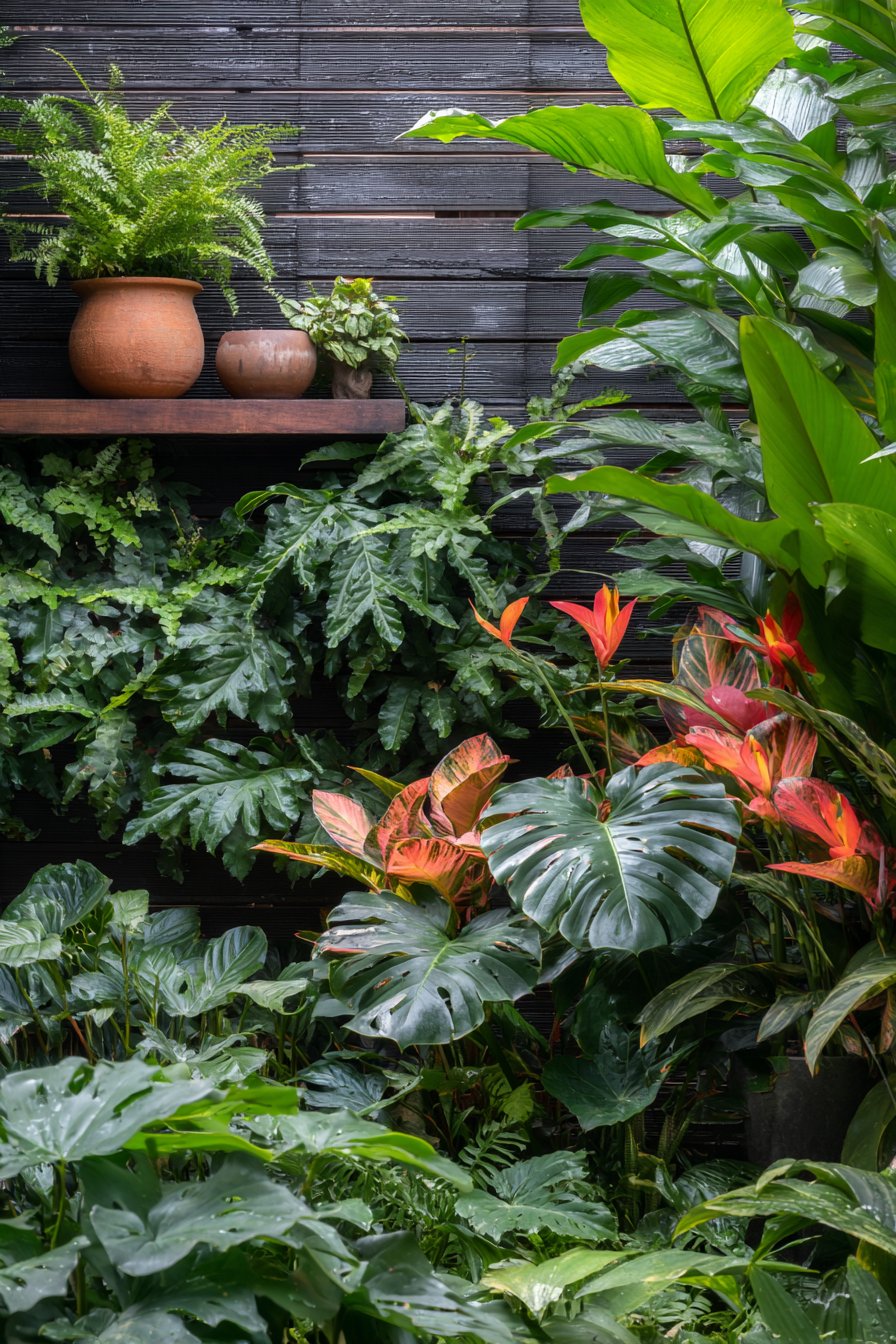 Tropical Modern Vertical Garden with Misting System