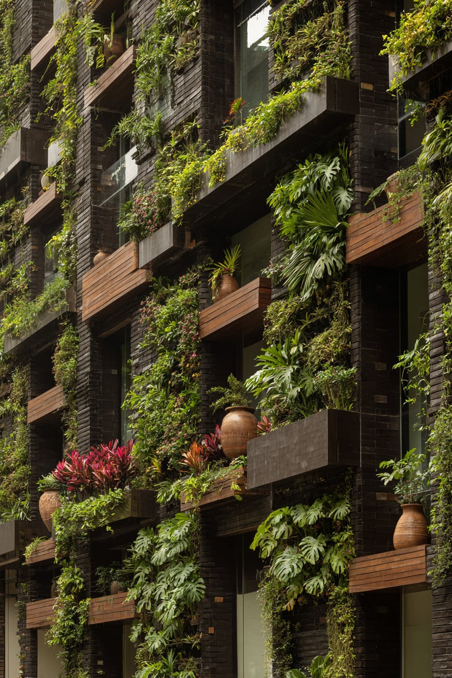 Tropical Modern Vertical Garden with Misting System