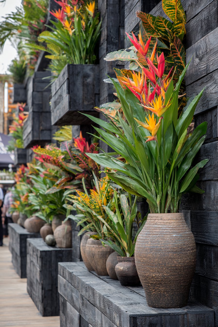 Tropical Modern Vertical Garden with Misting System