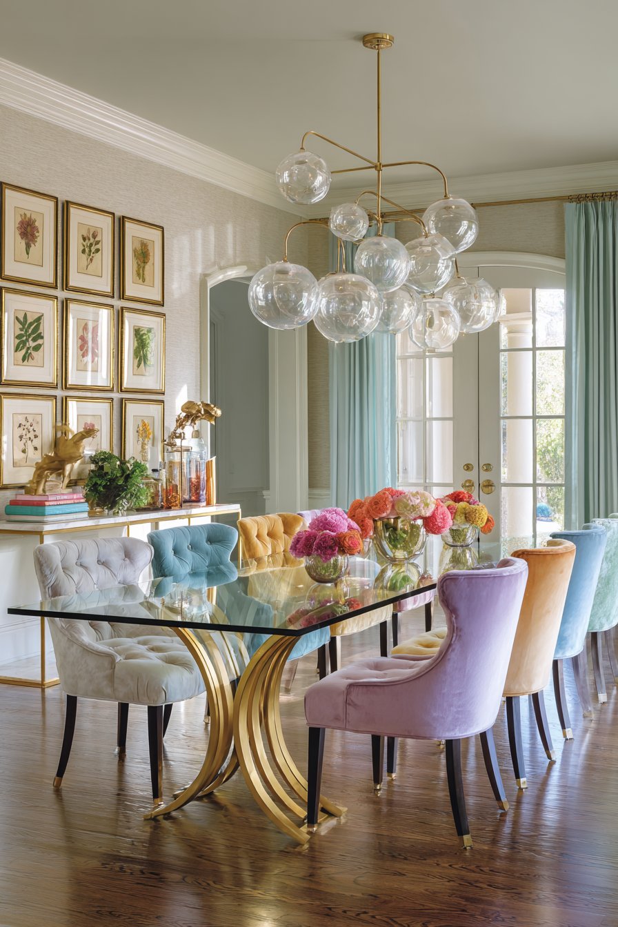Glass and Gold with Pastel Velvet Collection