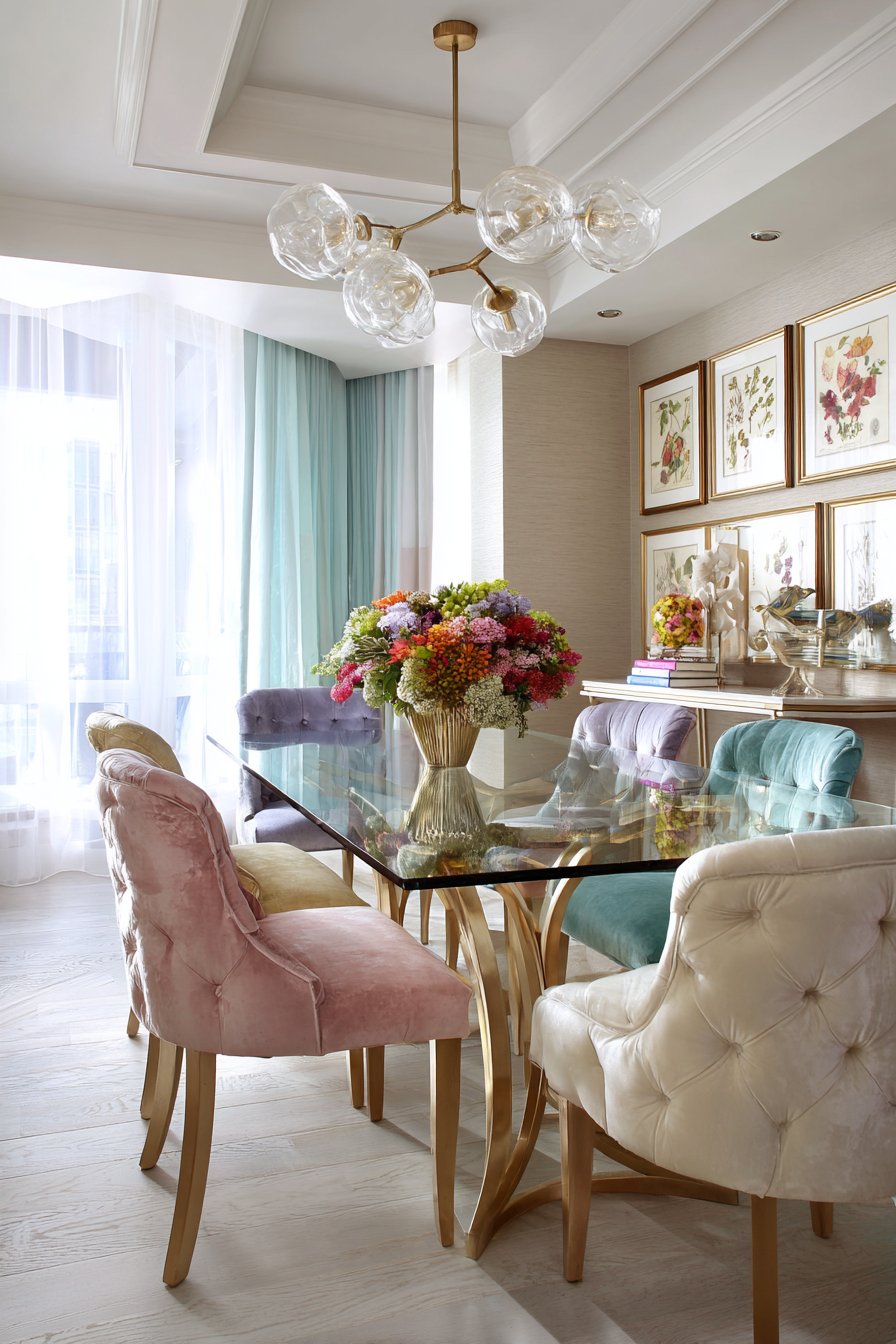 Glass and Gold with Pastel Velvet Collection