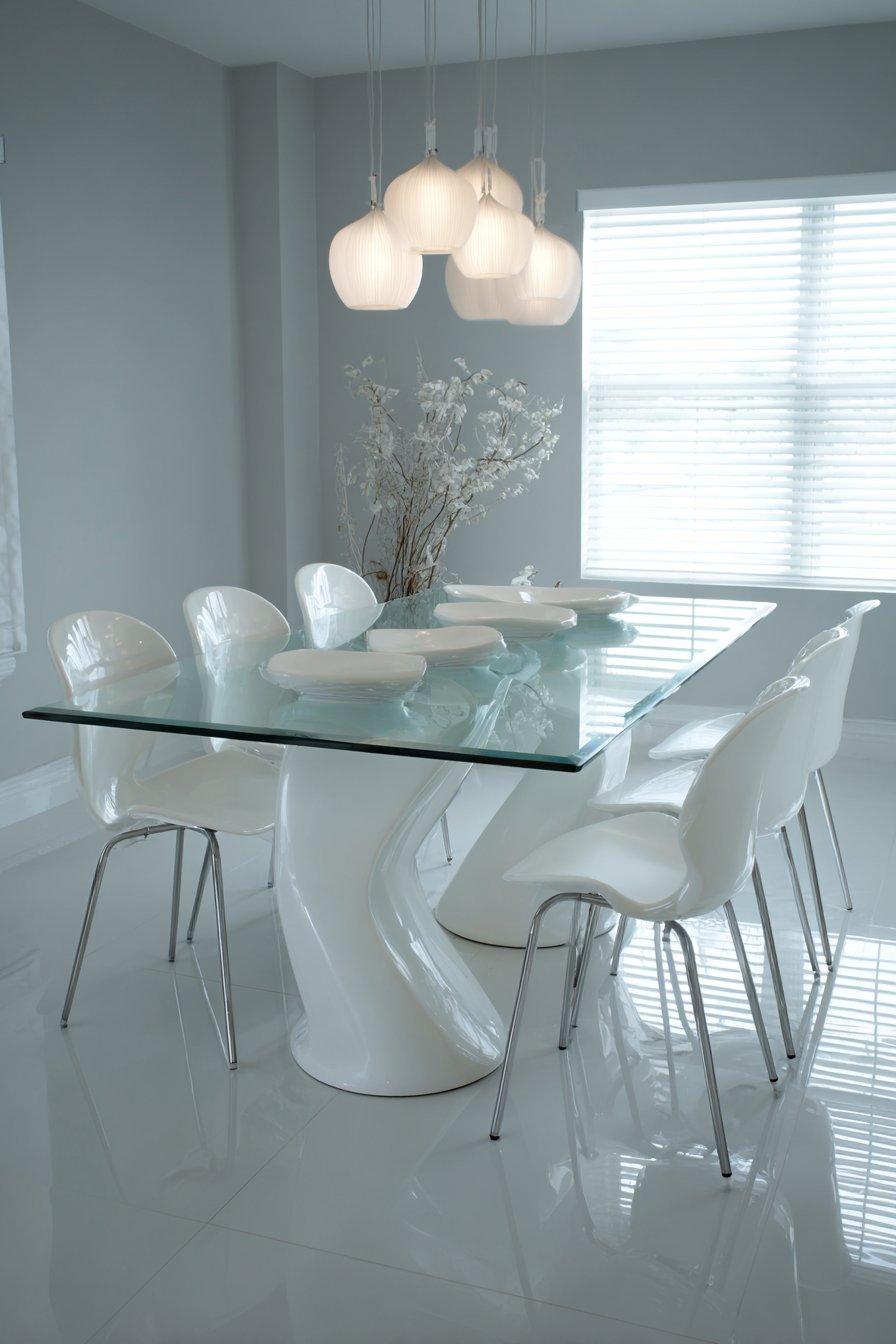 Contemporary Glass and White Pedestal
