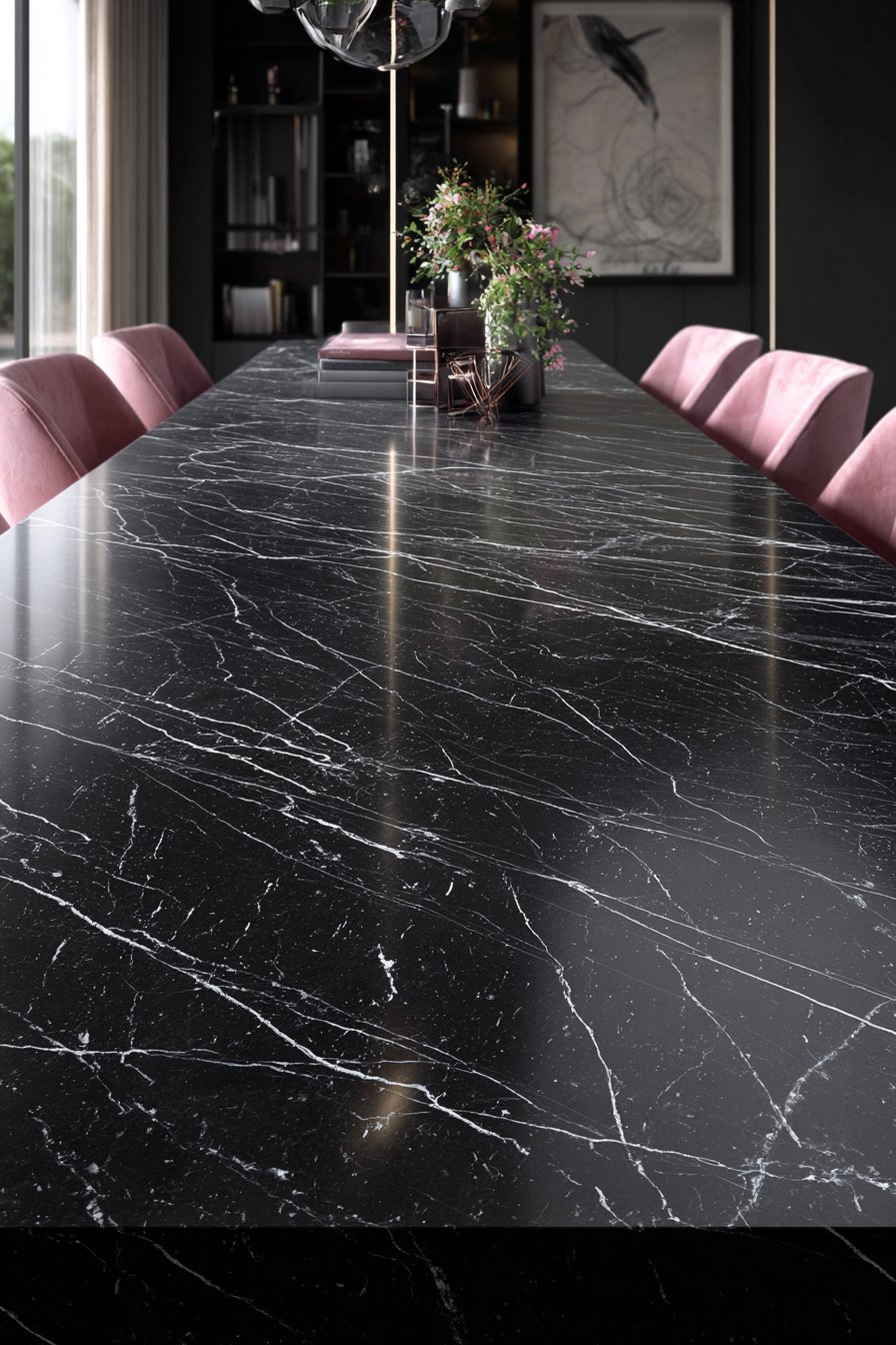 Statement Black Marble with Sculptural Base