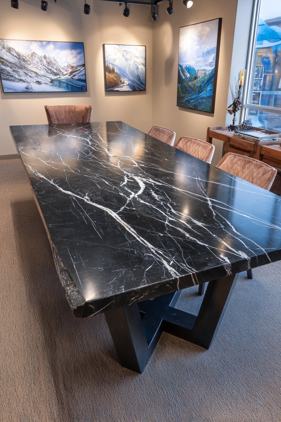 Statement Black Marble with Sculptural Base