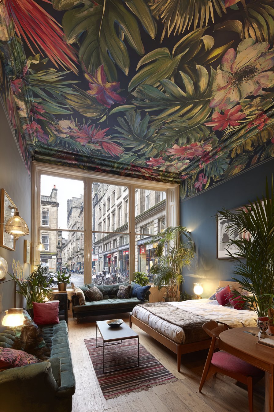 Eclectic Botanical Wallpaper Drama