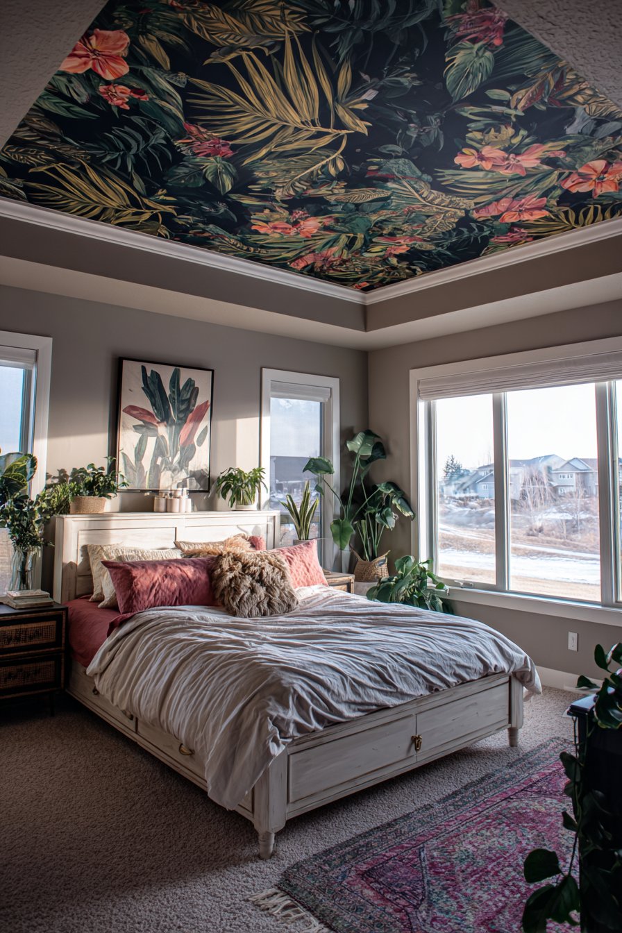 Eclectic Botanical Wallpaper Drama