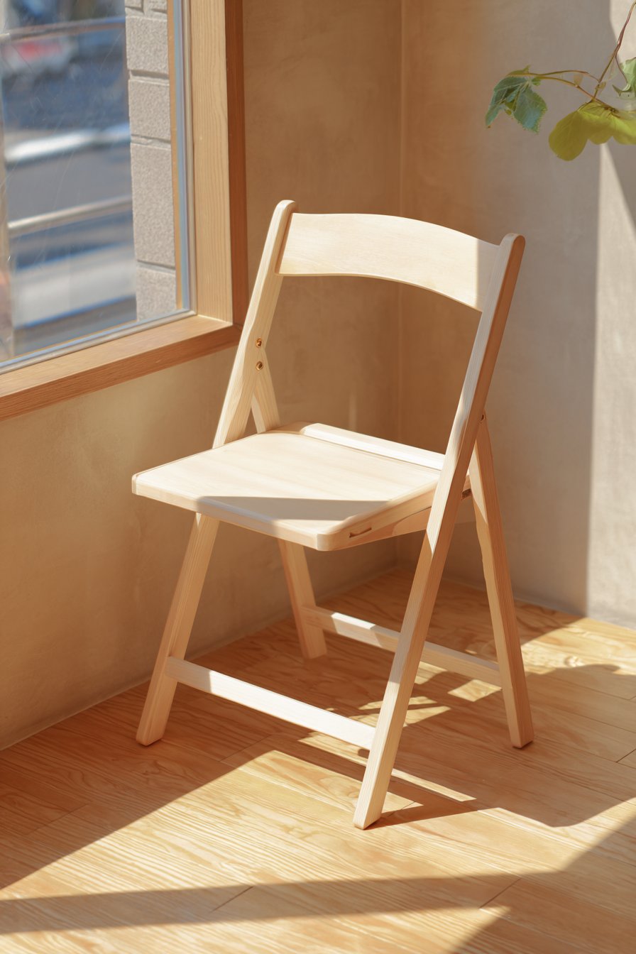 Space-Saving Folding Beech Wood Design